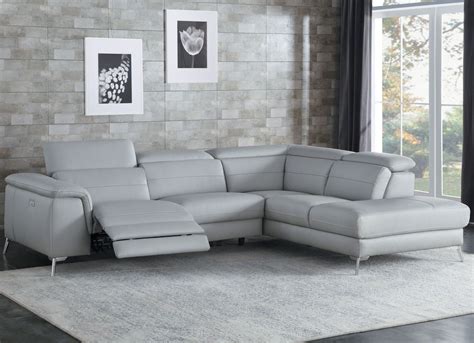 Clean, contemporary lines and elevated detailing set modern sectional sofas from cb2 apart from the rest. Homelegance Cinque Light Gray Leather Power Reclining ...