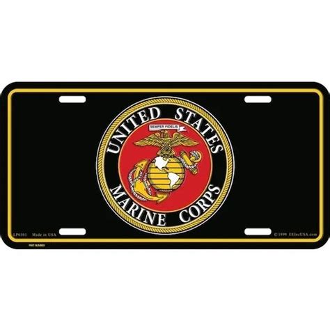 Us Marine Corps License Plate Usmc Black Ega Semper Fi Car Plate Made