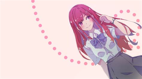 Kawaii desktop backgrounds the best 66 images in 2018. Wallpaper : manga, anime girls, pink hair, simple background, minimalism, schoolgirl, smiling ...
