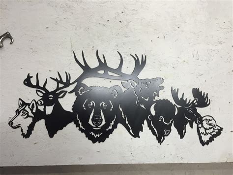 Animal Collage Deer Bear Metal Wall Art — Smfx Metal Art