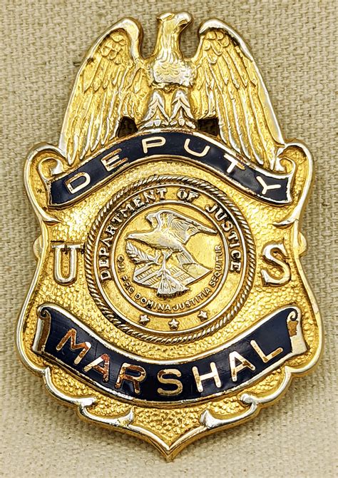 Great Ca 1960 Deputy Us Marshal Ike Badge 2035 In Gold Fill Flying