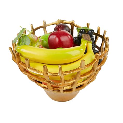 Mind Reader Aluminum Decorative Fruit Bowl Fruit Holder Fruit Basket