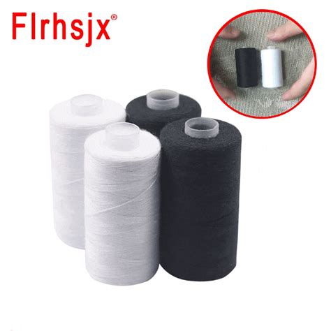 500 3000m Polyester Sewing Thread Spools Black White Threads For Sewing Machine Hand Repair Use