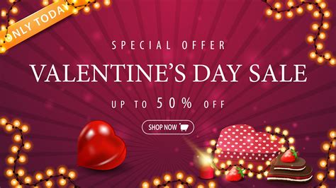 Valentines Day Sale Up To 50 Off Banner 1483598 Vector Art At Vecteezy