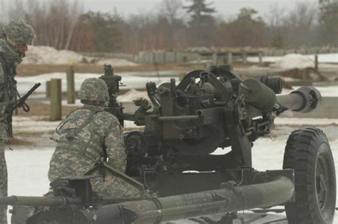 New York Army National Guard Artillerymen Fire The Big Guns In Rain And