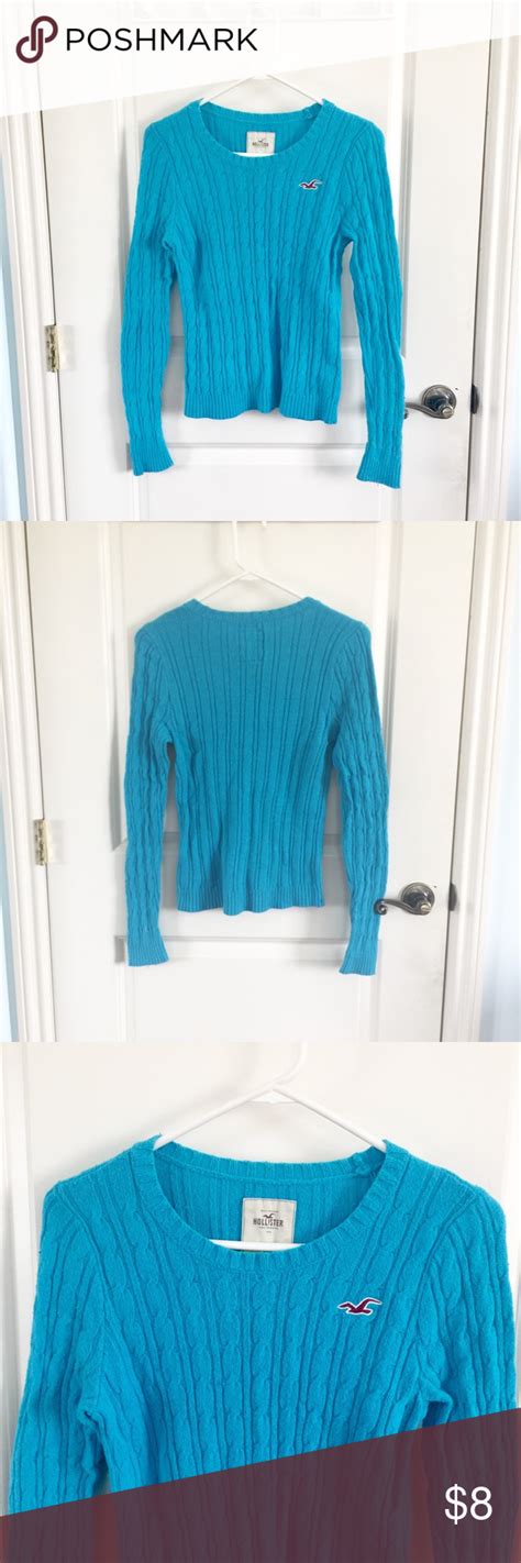 Weitere ideen zu stricken, stricken und häkeln, strickanleitungen. Hollister | Vibrant Blue Cable Cotton Sweater | Cotton sweater, Cable and cotton, Sweaters