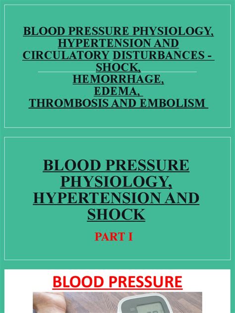 Blood Pressure Physiology Hypertension And Circulatory Disturbances