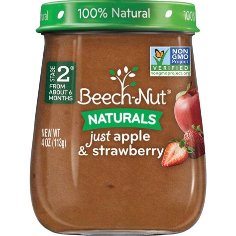 Beech Nut Naturals Stage 2 Just Apple And Strawberry Baby Food 40 Oz