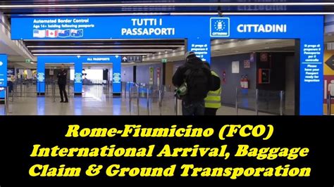 International Arrival At Rome Fiumicino Fco Baggage Claim And