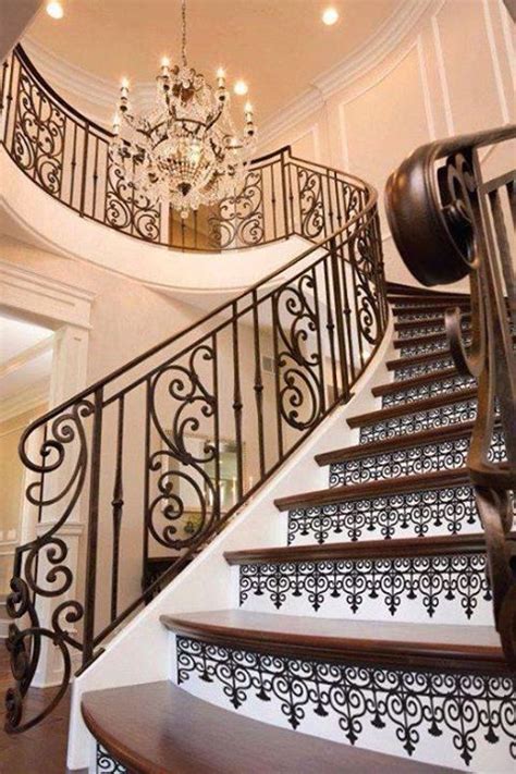 Elegant Style Wrought Iron Stair Railing Staircase Railing Design