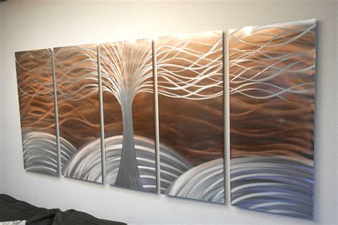 Tree Of Life Copper 36x79 Metal Wall Art Abstract Sculpture Modern