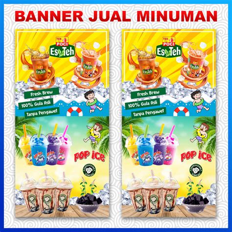 Jual Banner Spanduk Minuman Teh Poci Es Cincau Capcin Pop Ice Termurah Shopee Indonesia