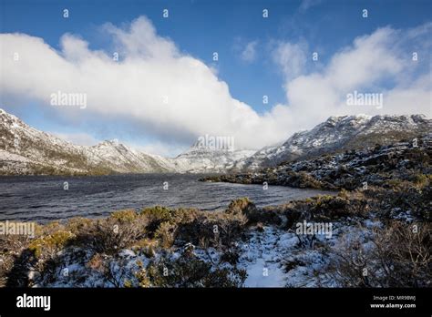 Dove Lake At Cradle Mountain National Park Tasmania Australia Stock