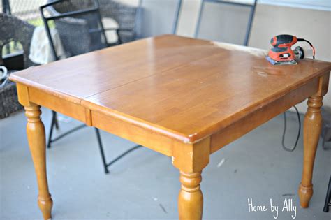 1) our table had an existing wax finish, so we had to remove it first by using mohawk's wax wash remover. Home by Ally: Kitchen Table Redo