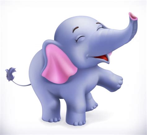 Premium Vector Cute Baby Elephant Cartoon Character Funny Animals
