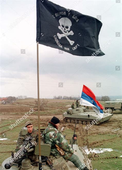Old Serbian Chetnik Royalist Flag Skull Editorial Stock Photo Stock