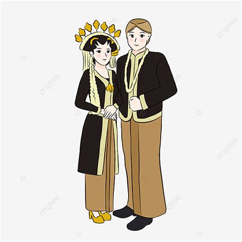 Indonesian Wedding Dress Illustration Of Cute Married Couple Wearing