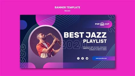 Free Psd Horizontal Banner For Music With Male Jazz Player And Saxophone