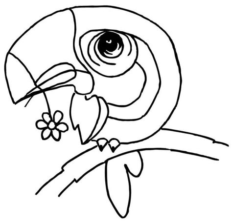 Cartoon Toucan Coloring Page - Free Printable Coloring Pages for Kids