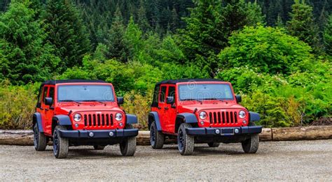 Two Red Jeeps Editorial Photography Image Of Travel 142720867