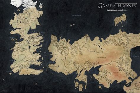 Poster Game Of Thrones Westeros Map Wall Art Ts And Merchandise