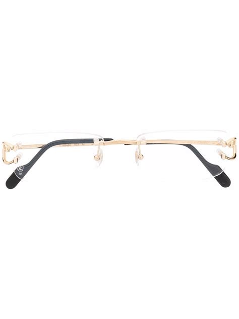 Cartier Eyewear Square Frame Rimless Glasses Farfetch