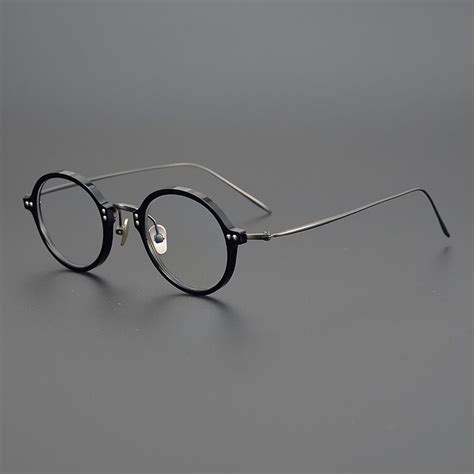 Vintage Acetate Glasses Frame Men Small Round Optical Myopia