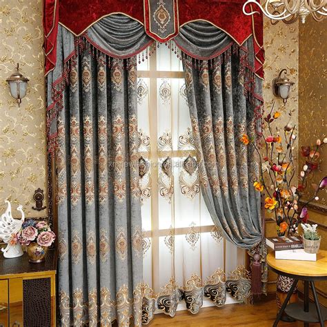 Luxury European Style Jacquard Window Curtain With Valance Buy Luxury