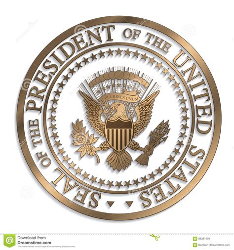 Us Presidential Seal Color Vector Illustration