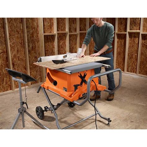 Ridgid 15 Amp Corded 10 In Heavy Duty Portable Table Saw With Stand