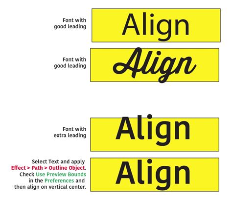 Centering text vertically isn't difficult; adobe illustrator - Align text in exact center (vertically ...