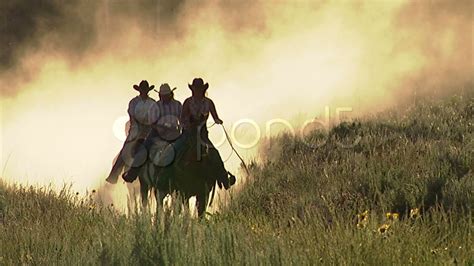 Cowgirls Drive Horses At A Gallop Sunset 9 5994 Stock Footage Youtube