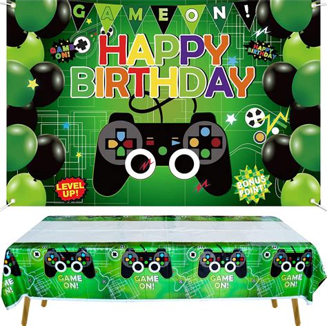 Buy Video Game Happy Birthday Backdrop And Table Cover Set Gaming