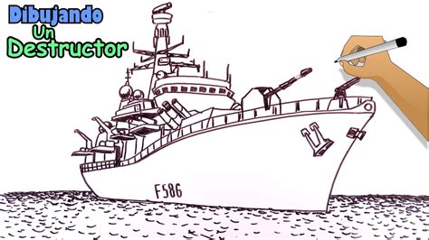 Cómo Dibujar Barcos 58 Un Buque Destructor En La Guerra Youtube