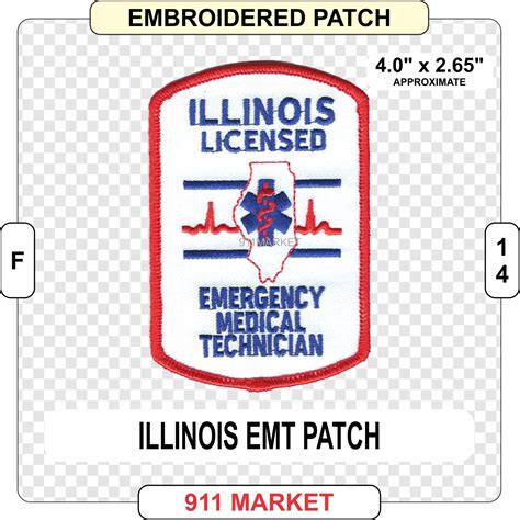 Illinois Emt Patch Embroidered Il Emergency Medical Technician Etsy