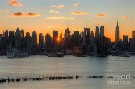 New York City Skyline At Sunrise I Photograph By Clarence Holmes Pixels