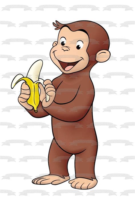 Decorate Your Cake With This Curious George Themed Edible Cake Topper Image Featuring Curious