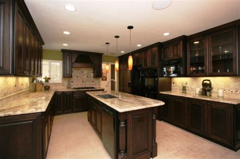 Paint color for kitchen with espresso cabinets, neutral granite. espresso color kitchen cabinets - The Unique Espresso ...