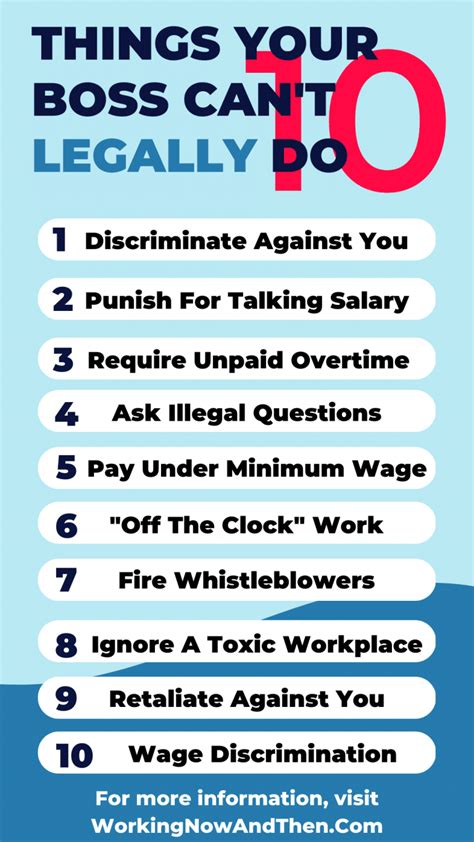 10 Things Your Boss Cant Legally Do Wnt Legal Resources