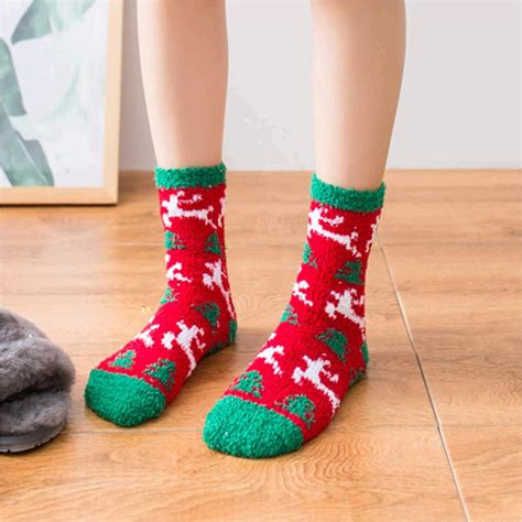 Women Christmas Fuzzy Socks Fluffy Socks Winter Warm Cozy A Size One Size Kjf EBay