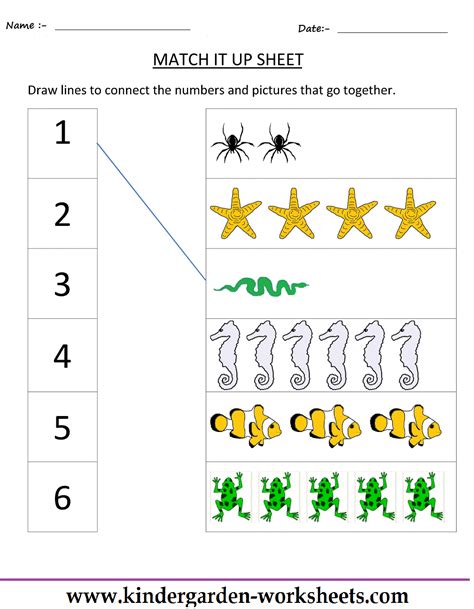 Kindergarten Worksheets Maths Worksheets Matching Worksheets