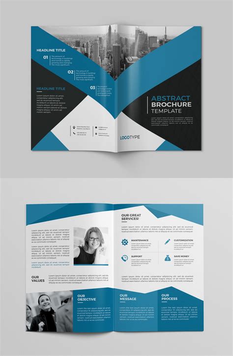 Mockups can be used for private and commercial works. Corporate Bi-Fold Brochure Template PSD | Bi fold brochure, Brochure, Brochure template