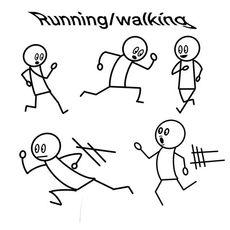 Stick Figures Running Clip Art