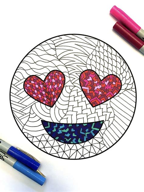 Maybe you would like to learn more about one of these? Love Emoji - PDF Zentangle Coloring Page | Emoji coloring pages, Emoji art, Emoji drawings