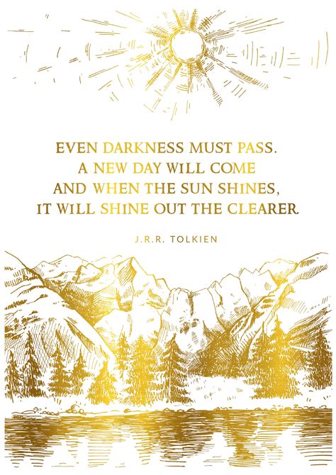 Even Darkness Must Pass Foil Print Lotr Hobbit Etsy