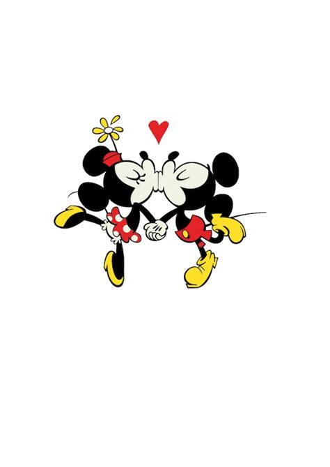 Love Mickey And Minnie Kiss Mickey Head Valentines Love Stars Digital Drawing And Illustration