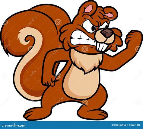 Angry Squirrel Shaking Fist Vector Cartoon Stock Vector Illustration