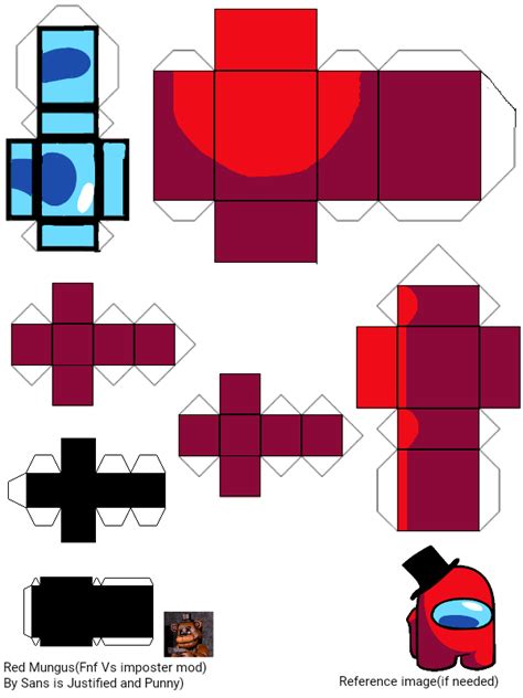 Pixel Papercraft Red Mungusfnf Vs Impostor Mod