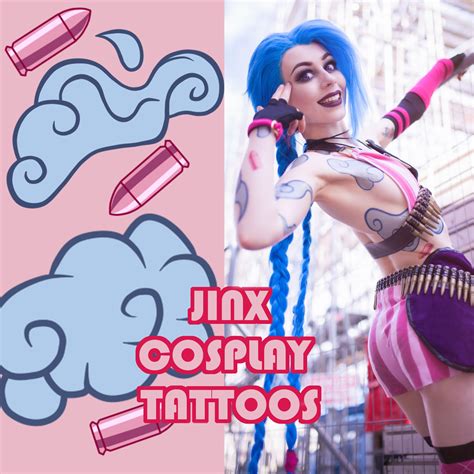 Jinx Cosplay Tattoo Pack Digital In 2021 Jinx Cosplay Cosplay Tattoos
