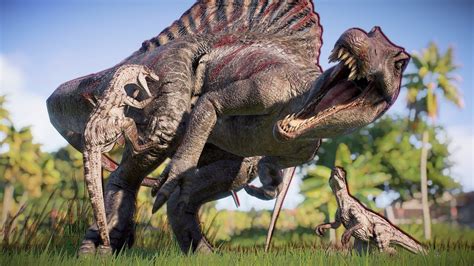 Spinosaurus Vs Velociraptors Jurassic World Evolution 2 Chaos